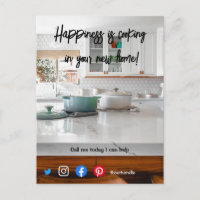 lustige echte Anwesen Postcard Kochen neue Zuhause