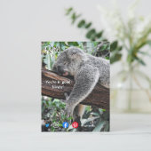 lustige echte Anwesen Postkarte entspannt koala (Stehend Vorderseite)