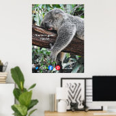 lustige echte Anwesen Postkarte entspannt koala Poster (Heimbüro)