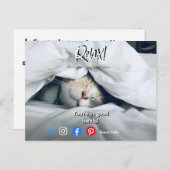 lustige echte Anwesen Postkarte entspannte Katze (Vorne/Hinten)