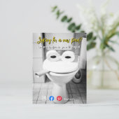 lustige echte Anwesen Postkarte gekräuselte Toilet (Stehend Vorderseite)