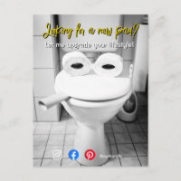lustige echte Anwesen Postkarte gekräuselte Toilet