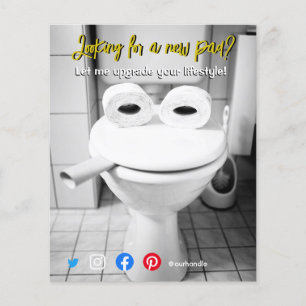 lustige echte Anwesen Postkarte gekräuselte Toilet Flyer