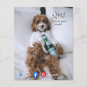 lustige echte Anwesen Postkarte Relaxhund Flyer