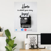 lustige echte Anwesen-Zuhause: Hier beginnt Ihre G Poster (Heimbüro)