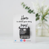 lustige echte Anwesen-Zuhause: Hier beginnt Ihre G Postkarte (Stehend Vorderseite)