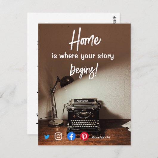 lustige echte Anwesen-Zuhause: Hier beginnt Ihre G Postkarte (Vorne/Hinten)