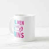 Lustige echte Männer Zwilling Wortkunst Kaffeetasse (Vorderseite Links)
