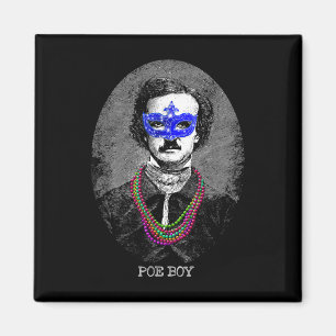 Lustige Edgar Allan Poe Mardi Gras Mischung Magnet