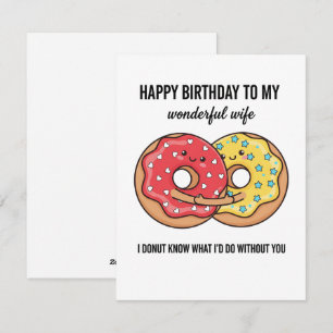 Lustige Ehefrau Geburtstagskarte Donut Liebe vom E Feiertagskarte