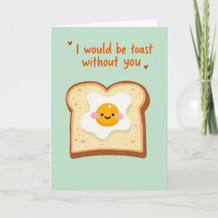 Lustige Ei-Toast-Wortspiel-Liebeskarte Karte
