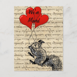 Lustige Eichhörnchenadressenänderung Ankündigungspostkarte