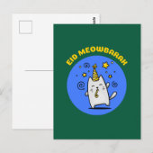 Lustige Eid-Katze Postkarte (Vorne/Hinten)