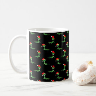 Lustige Eidechse großes Lächeln Gesicht Frohe Weih Kaffeetasse