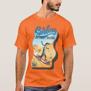 Lustige Eidechse surft im sommerlichen Südwesten d T-Shirt