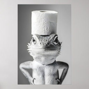 Lustige Eidechse Toilettenpapier Rolle Badezimmer  Poster