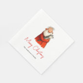 Lustige eigenartige Weihnachtsmann-Wasserfarbe-Fei Serviette (Ecke)