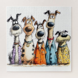 Lustige eigenwillige Hunde Puzzle
