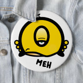 Lustige Einäugige Cartoon-„Meh“ Button (Beispiel)