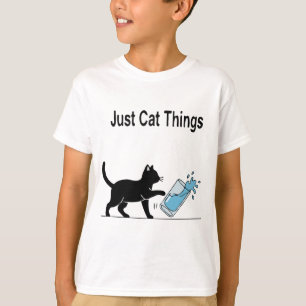 Lustige 'Einfach Katzendinge' Schwarze Katze versc T-Shirt