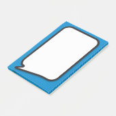 Lustige einfache blaue Sprechblase aus Comic-Hefte Post-it Klebezettel (angewinkelt)