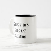 lustige, einfache Rente Zweifarbige Tasse (Vorderseite Links)