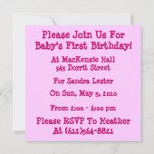 Lustige Einladung (Rückseite)