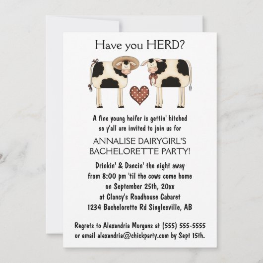 Lustige Einladung (Rückseite)