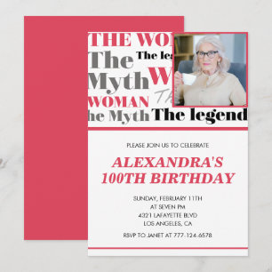 Lustige Einladung zum 100. Geburtstag Foto Mythos 