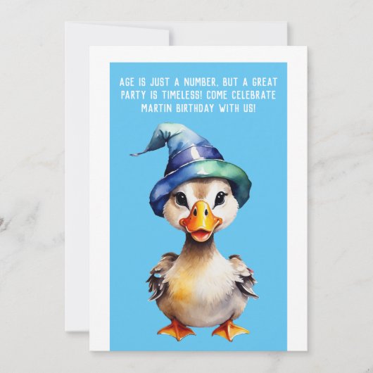 lustige Einladung zum Geburtstag, das Veranstaltun (Vorderseite)