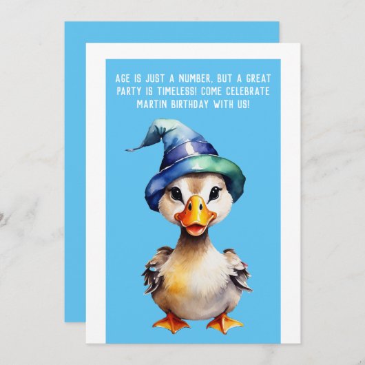 lustige Einladung zum Geburtstag, das Veranstaltun (Vorne/Hinten)