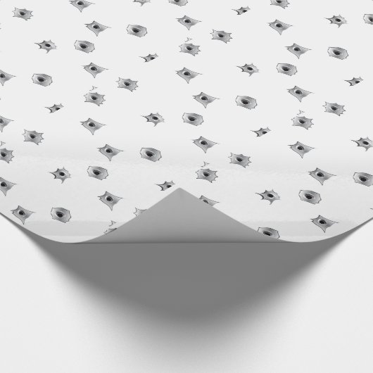 Lustige Einschusslöcher Geschenkpapier (Ecke)