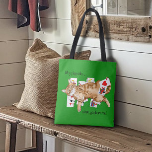 Lustige Einsiedlerkarte Orange Tabby-Kat Spielkart Tasche