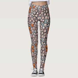 Lustige einzigartige graue Monster-Augen-Halloween Leggings