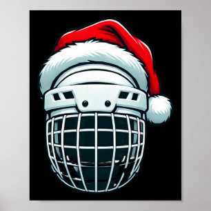 Lustige Eishockey-Helm Santa Hut Weihnachten Ferie Poster