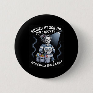 Lustige Eishockey-Kult-Jugend-Hockey-Mama Button