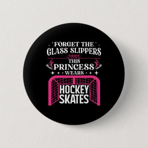 Lustige Eishockey-Kunst für Frauen Mädchen Eishock Button