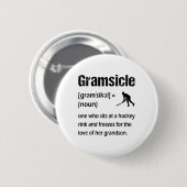 Lustige Eishockey-Oma Gramsicle Definition Button (Vorne & Hinten)