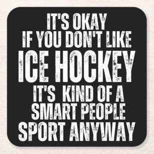 LUSTIGE EISHOCKEY-ZITATE RECHTECKIGER PAPPUNTERSETZER