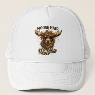 Lustige Elch-Haare-ist-mir-egal-Illustration Truckerkappe