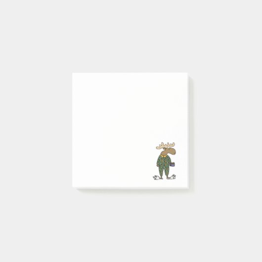 Lustige Elch-tragende Tupfen-Pyjamas Post-it Klebezettel (Vorderseite)