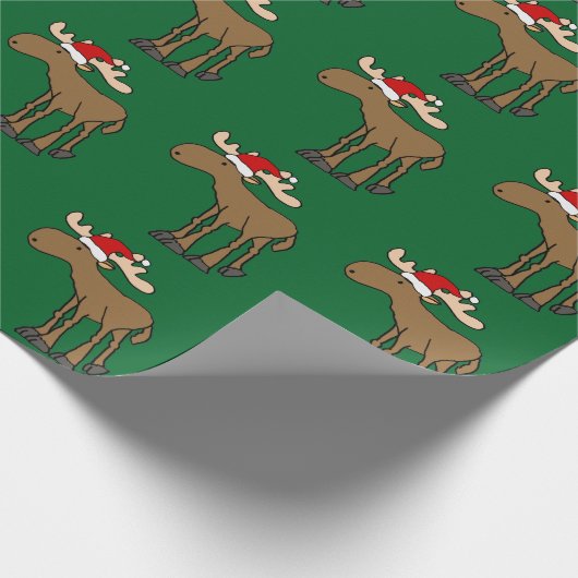 Lustige Elch-tragender Geschenkpapier (Ecke)