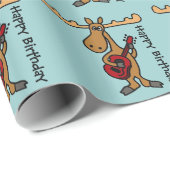 Lustige Elche, die Gitarren-Geburtstag Giftwrap Geschenkpapier (Rolleneckpunkt)