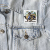 Lustige Elche mit einem Woody durch Mudge Studios Button (Beispiel)