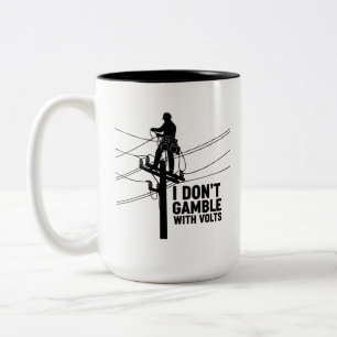 Lustige Elektriker Silhouette Zweifarbige Tasse