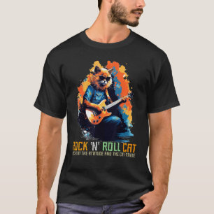 Lustige elektrische Gitarrenkatze mit Cat-titude u T-Shirt