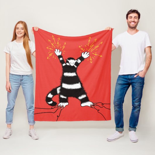 Lustige elektrische Katzen-Charakter-Hochspannung Fleecedecke (Beispiel)