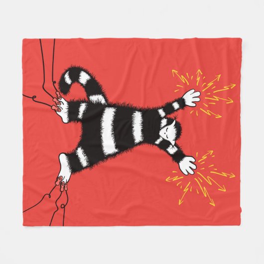 Lustige elektrische Katzen-Charakter-Hochspannung Fleecedecke (Vorderseite (Horizontal))
