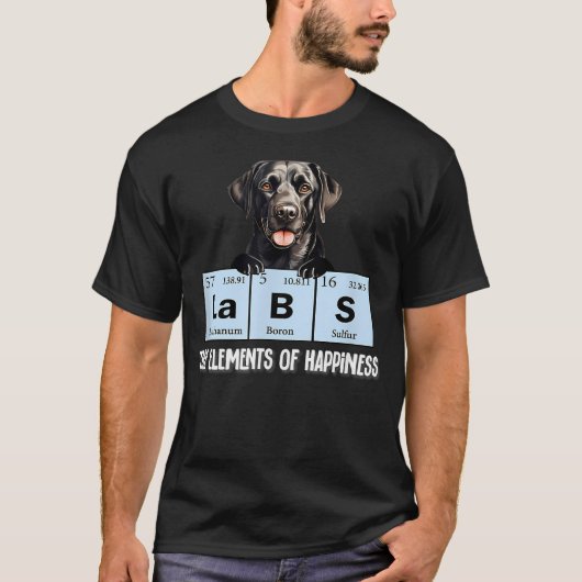 Lustige Elemente des Glücks Black Lab T-Shirt (Vorderseite)