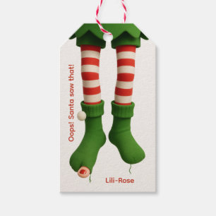 Lustige Elf Beine Nordpol Schabernack Verpackung Geschenkanhänger